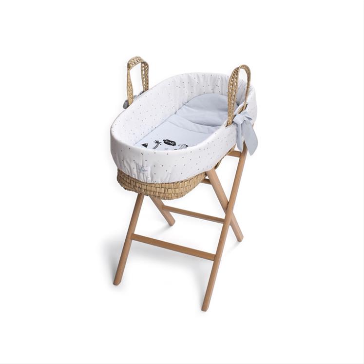 Moses Basket Set - Dino - Blue