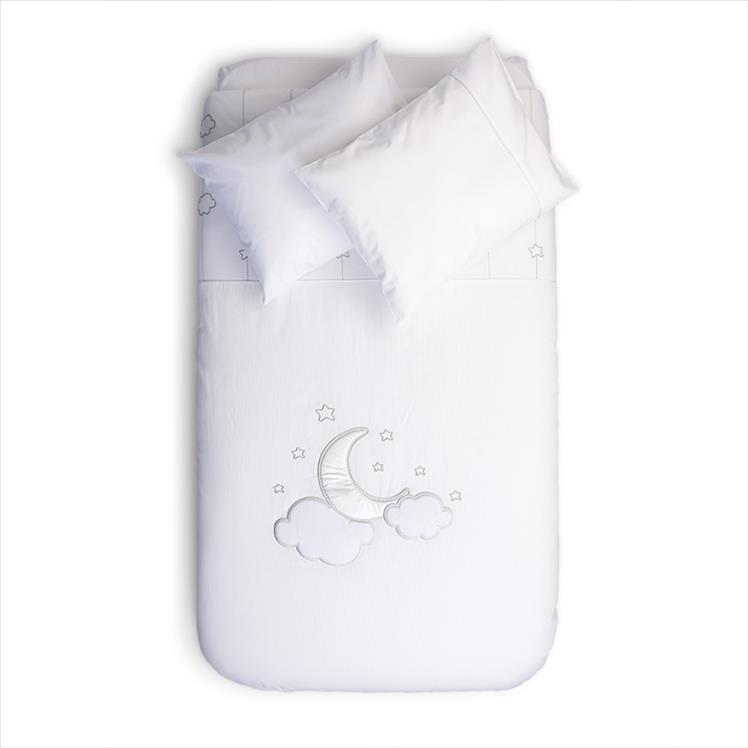 Duvet Cover Set- Luna Chic- White- 100x150 cm