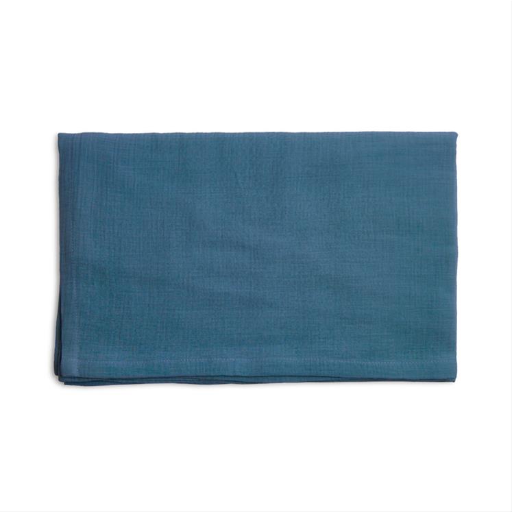 Muslin Flat Sheet  -  Province- Dark Blue - 70x140 cm