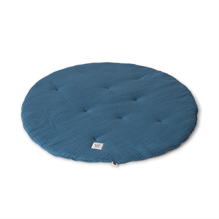 Muslin Play Mat - Province - Dark Blue- 110 x 110 cm