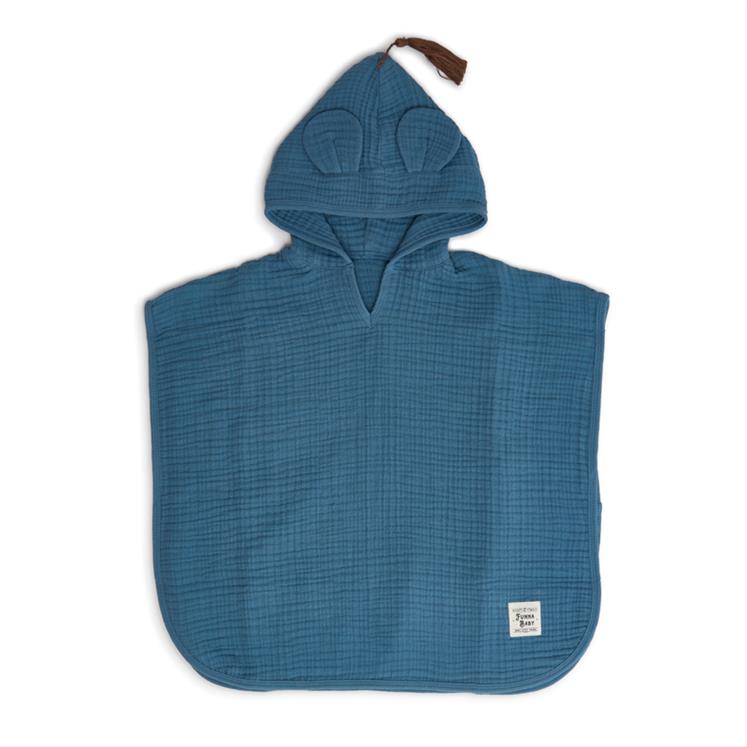 Muslin Poncho - Province -Dark Blue- 0-1 Age