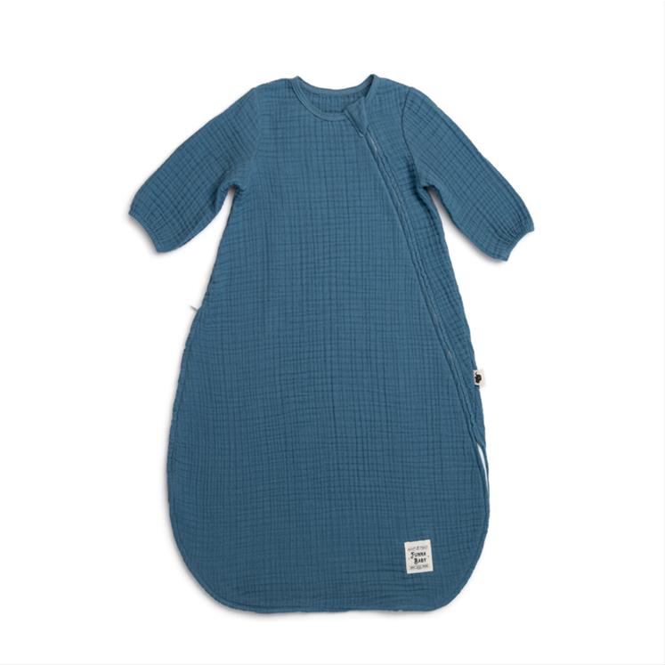 Muslin Sleeping Bag - Sleeved - Province - Dark Blue- 70 cm