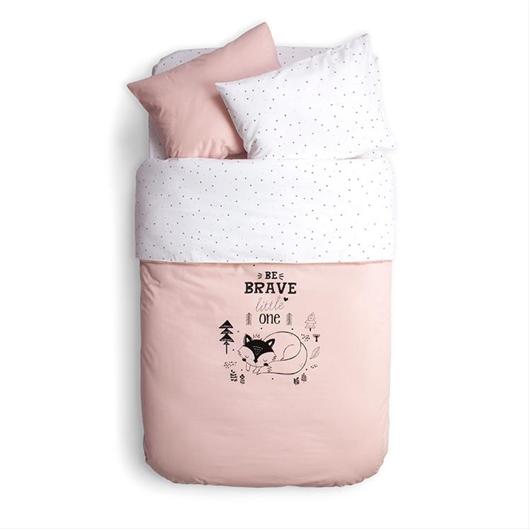 Duvet Cover Set-Be Brave - Pudra  - 100x150 cm
