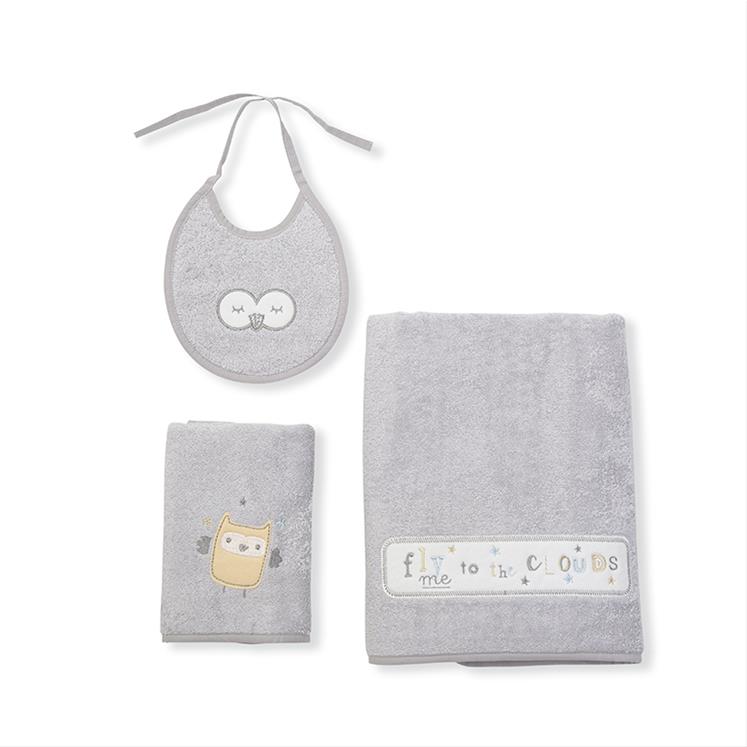 3'lü Banyo Seti - Owlet - Gri
