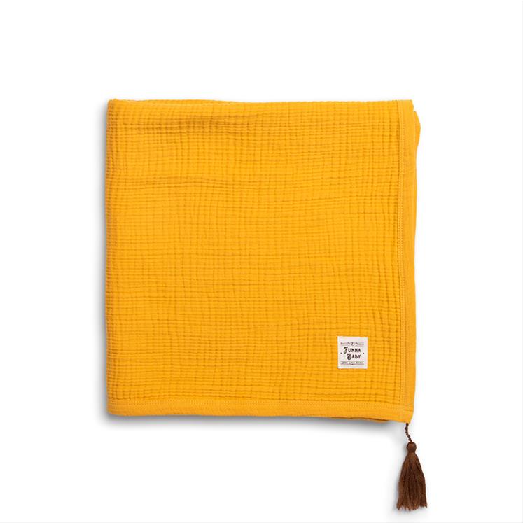 Muslin Battaniye - Marigold - Hardal - 120 x 120 Cm