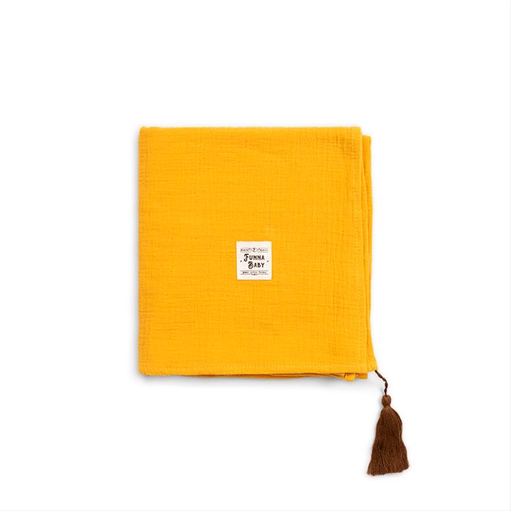 Muslin Battaniye - Marigold - Hardal - 80 x 80 Cm