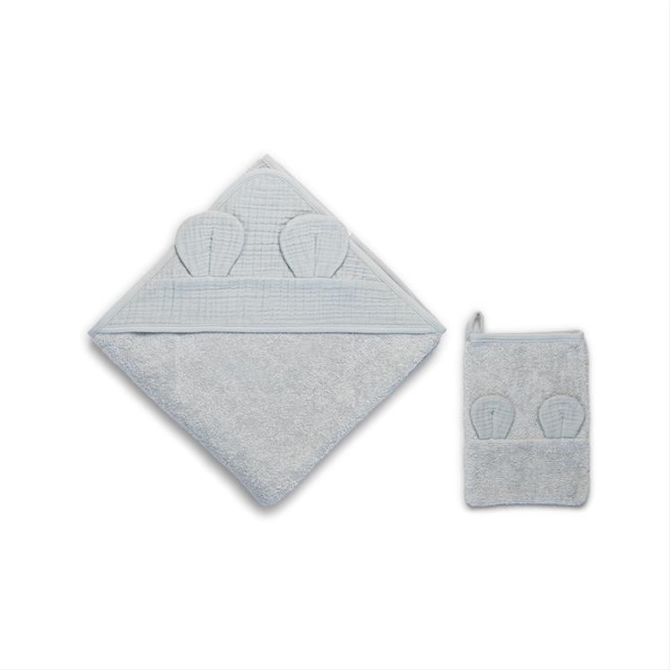 Muslin Havlu Seti - Dove - Gri - 90 x 90 Cm
