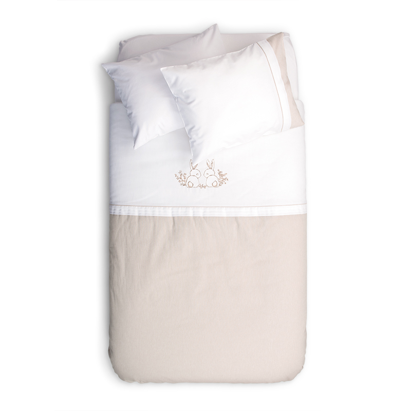 Duvet Cover Set Bunny Beige 100x150 cm