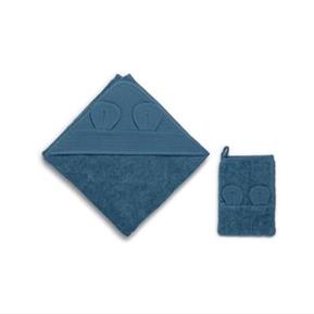 Muslin Hooded Towel Set -  Province -  Dark Blue -90 x 90 cm