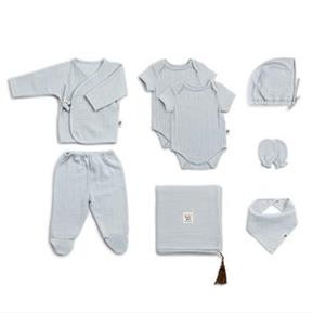 Muslin Newborn set - 8 pieces - Dove - 0/3 months