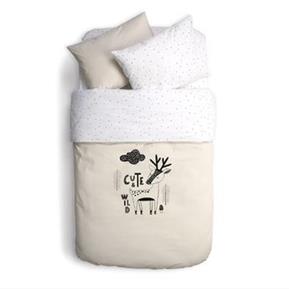Duvet Cover Set- Cute & Wild -Beige - 100x150 cm