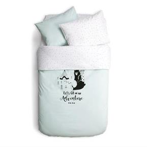Duvet Cover Set- Lets Go -Mint - 100x150 cm
