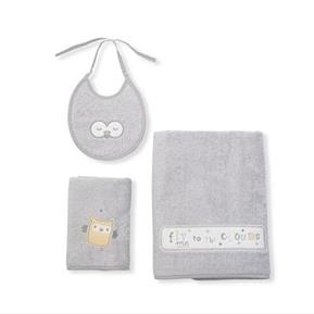 3'lü Banyo Seti - Owlet - Gri