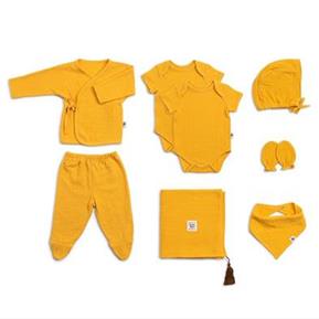 Muslin Yenidoğan Seti - 8 parça - Marigold - Hardal - 0 /3 Ay