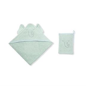 Üçgen Başlıklı Havlu + Kese - Party - Mint - 75x75 / 15x21