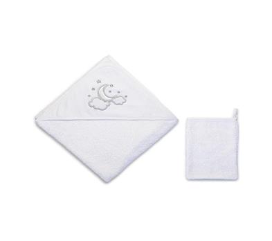 Hooded Towel / 90x90 cm - Luna Chic- White- 90x90 Cm