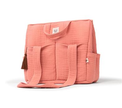 Muslin Diaper Bag - Coral