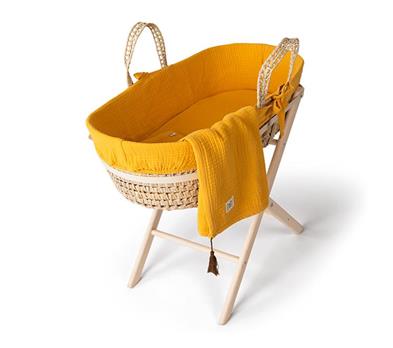 Muslin Moses Basket Set -Marigold - Yellow - 85 cm