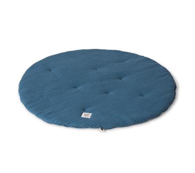 Muslin Play Mat - Province - Dark Blue- 110 x 110 cm
