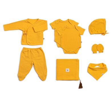 Muslin Newborn set - 8 pieces - Marigold - 0/3 months