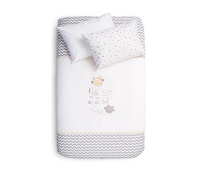 Duvet Cover Set- Owlet- Grey - 100x150 cm