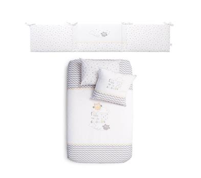 Bedding Set - Owlet - Grey -  60/70 cm